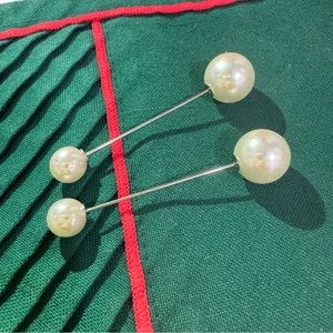 2 pcs set Ladies Pearl Safety Pin